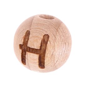 Buchstabenperlen 12mm mit Lasergravur - vertikal gebohrt 'H' 158 auf Lager