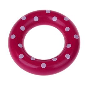 Wooden ring / grasping toy mini dots 'dark pink' 786 in stock 