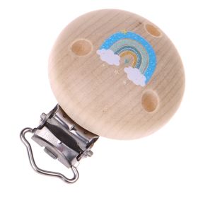 Schnullerclip Regenbogen 'babyblau' 26 auf Lager