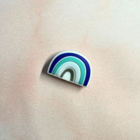 Regenbogen-Motivperle aus Silikon 'blau' 13 auf Lager