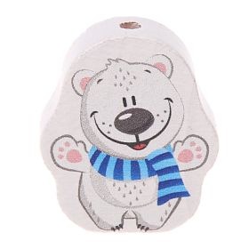 Polar bear motif bead 'Scarf blue' 16 in stock 