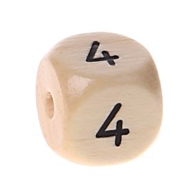 Zahlenperlen 10 mm geprägt '4' 48 auf Lager