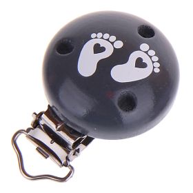 Pacifier clip baby feet 'gray' 5 in stock 