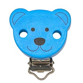 Teddy Schnullerclip Holzclip 'skyblau' 15 auf Lager