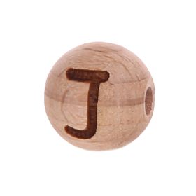Letter beads 12mm with laser engraving - drilled horizontally 'J' 442 in stock 