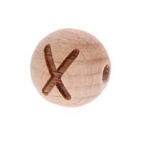 Letter beads 12mm with laser engraving - drilled horizontally 'X' 140 in stock 
