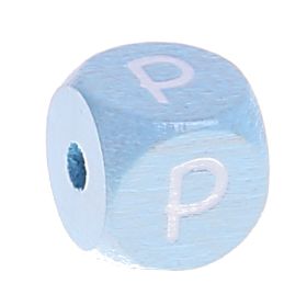 Letter beads baby blue 10x10mm 'P' 395 in stock 