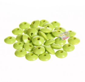 Linsen-Perlen Holzlinsen 10mm • 50 Stück 'lemon' 127 auf Lager