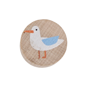 Holzperle "Möwe" Scheibe   'roh' 39 auf Lager