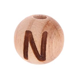 Buchstabenperlen 12mm mit Lasergravur - vertikal gebohrt 'N' 383 auf Lager