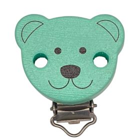 Teddy Schnullerclip Holzclip 'mint' 9 auf Lager