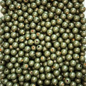 Holzperlen 12mm • 25 Stück 'tannengrün' 54 auf Lager