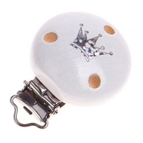 Motivclip Glitzerkrone 'weiß' 341 auf Lager