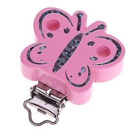 Glitter butterfly clip 'baby pink' 235 in stock 