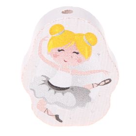 Ballerina motif bead 'blond-white' 45 in stock 