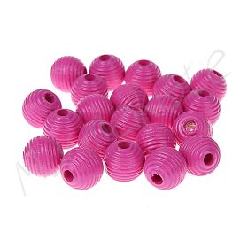 Rillenperlen 10mm • 25 Stück 'pink' 374 auf Lager