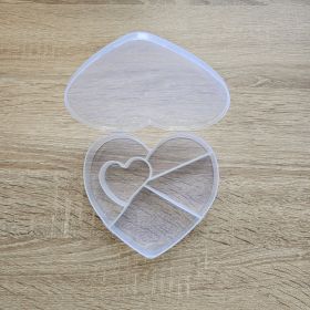 Aufbewahrungsbox für Perlen "Herz" • 5 Fächer 'transparent' 697 auf Lager