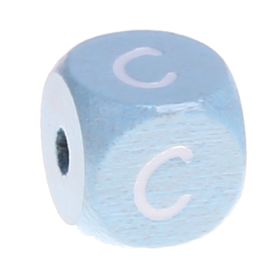 Letter beads baby blue 10x10mm 'C' 516 in stock 