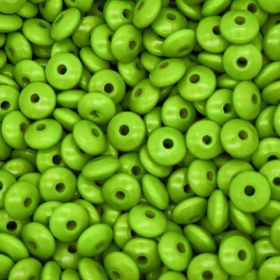 Wooden lenses 14mm - 50 pieces 'yellow-green' 51 in stock 