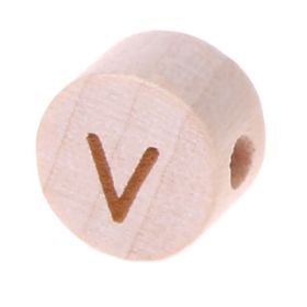 Letter beads disk laser engraving Ø 11 mm 'V' 425 in stock 