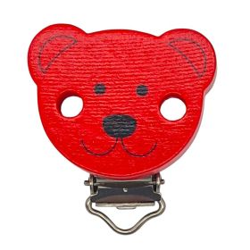 Teddy Schnullerclip Holzclip 'rot' 41 auf Lager