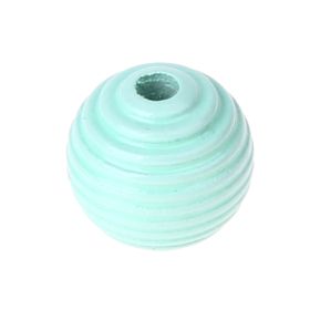 Rillenperlen 14mm • 10 Stück 'mint' 14 auf Lager