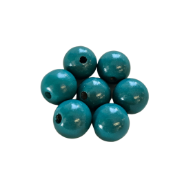 Holzperlen 15mm • 10 Stück 'türkis' 154 auf Lager