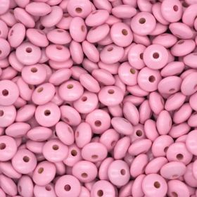 Wooden lenses 14mm - 50 pieces 'baby pink' 49 in stock 