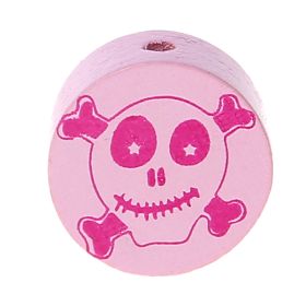 Motivperle Scheibe Happy Skull 'rosa' 284 auf Lager