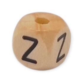 Vertikale Buchstabenwürfel Holz geprägt 10mm Buchstabenperlen 'Z' 244 auf Lager