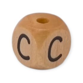 Vertikale Buchstabenwürfel Holz geprägt 10mm Buchstabenperlen 'C' 243 auf Lager