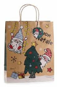 Große Geschenktüte Wichtel Weihnachten 'Buon Natale' 23 auf Lager