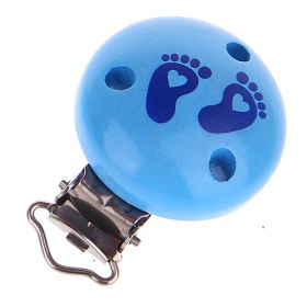 Pacifier clip baby feet 'sky blue' 12 in stock 