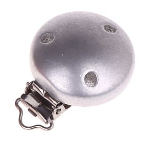 Holzclip / Schnullerclip Ø35mm 'silber' 1362 auf Lager