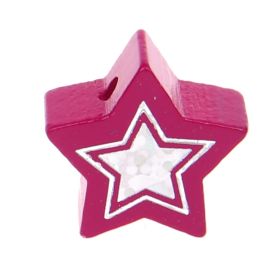Glitter star motif bead 'dark pink' 646 in stock 