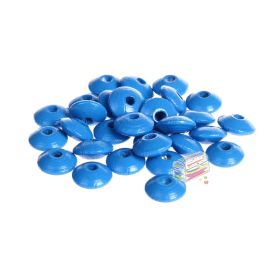 Linsen-Perlen Holzlinsen 10mm • 50 Stück 'mittelblau' 81 auf Lager