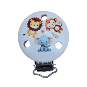 Pacifier clip whale 'white' 12 in stock 