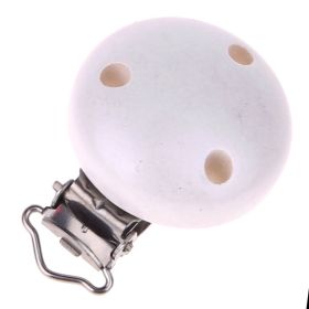 Holzclip / Schnullerclip Perlmutt Ø35mm 'weiß' 379 auf Lager