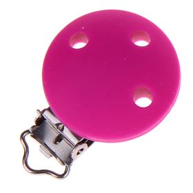 Silikonclip Schnullerclip 35mm 'dunkelpink' 48 auf Lager
