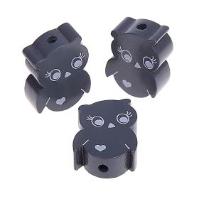 Motif bead owl sale 10 pieces 'gray' 22 in stock 