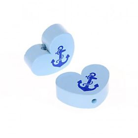 Heart motif bead with anchor 'baby blue' 307 in stock 