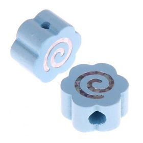 Motivperle Glitzerblümchen Spirale Sicherheitsbohrung 'babyblau' 371 auf Lager