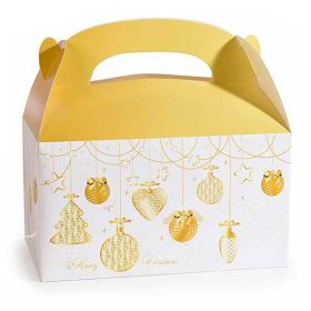 Weihnachtsbox mit Henkel • aus Papier 'weiß-gold' 10 in stock 