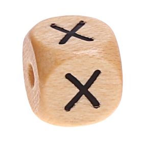Buchstabenwürfel Holz geprägt 10 mm 'X' 1620 auf Lager