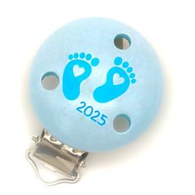 Schnullerclip Babyfüße 2025 'babyblau' 1 auf Lager