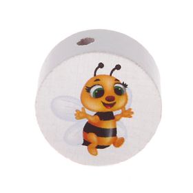 Motivperle Scheibe Biene 'weiß' 14 auf Lager