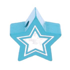 Glitter star motif bead 'light turquoise' 101 in stock 