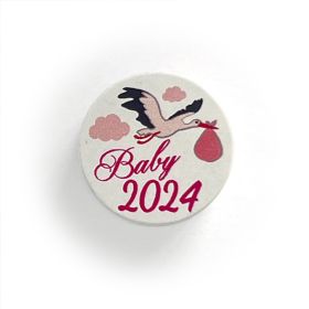 Motivperle Scheibe Baby 2024 'babyrosa' 24 auf Lager