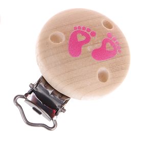 Pacifier clip baby feet 'natural pink' 7 in stock 