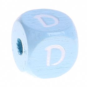 Letter beads baby blue 10x10mm 'D' 702 in stock 